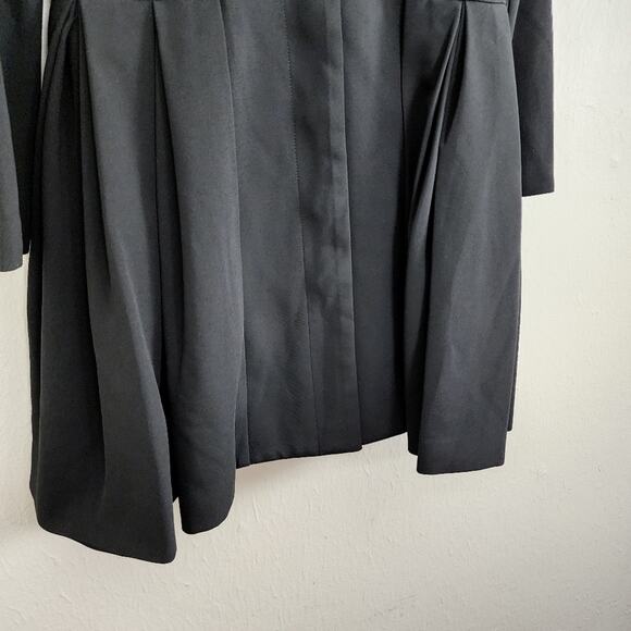 NWT Jovani Maslavi Black Pleated Collar Long Sleeve Button Midi Dress 2 - Picture 7 of 10